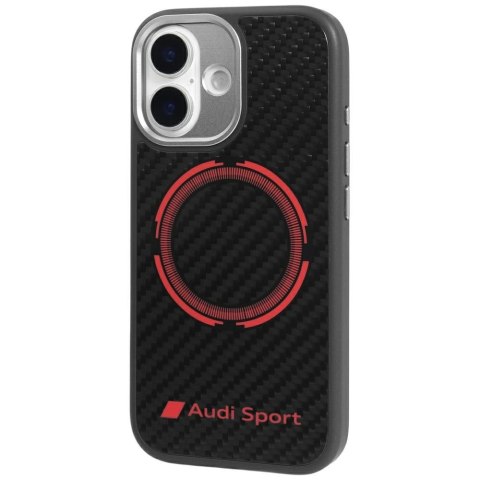 Etui Audi RSQ Carbon Fiber Sport Red Circle MagSafe do iPhone 17 czarny
