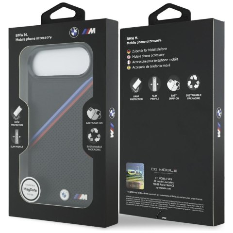 Etui BMW M Tricolor Metal Logo MagSafe do iPhone Air czarny