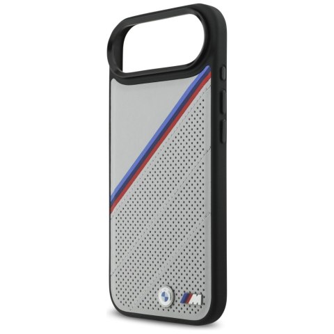 Etui BMW M Tricolor Metal Logo MagSafe do iPhone Air szary