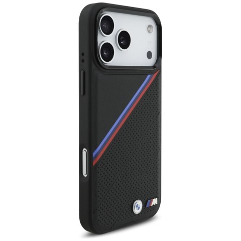 Etui BMW M Tricolor Metal Logo MagSafe do iPhone 17 Pro Max czarny