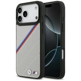 Etui BMW M Tricolor Metal Logo MagSafe do iPhone 17 Pro Max szary