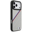 Etui BMW M Tricolor Metal Logo MagSafe do iPhone 17 Pro Max szary