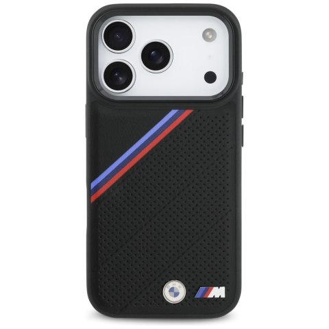 Etui BMW M Tricolor Metal Logo MagSafe do iPhone 17 Pro czarny