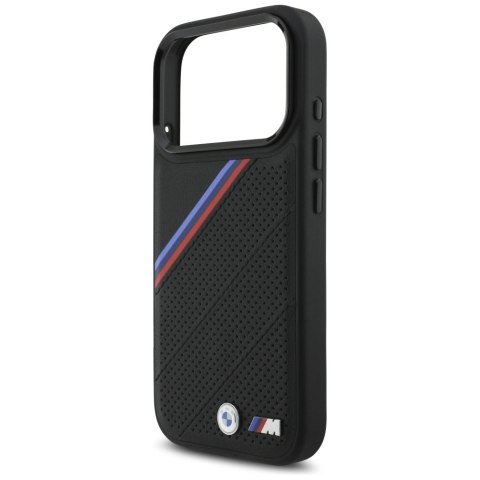Etui BMW M Tricolor Metal Logo MagSafe do iPhone 17 Pro czarny