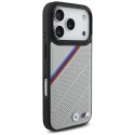 Etui BMW M Tricolor Metal Logo MagSafe do iPhone 17 Pro szary