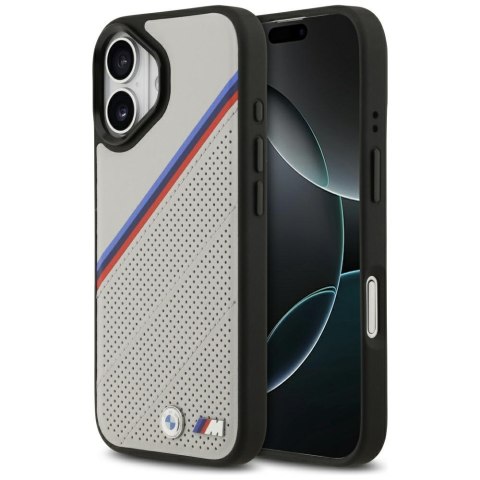 Etui BMW M Tricolor Metal Logo MagSafe do iPhone 17 szary