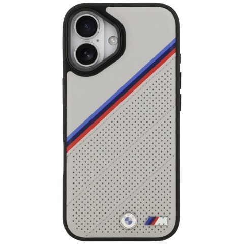 Etui BMW M Tricolor Metal Logo MagSafe do iPhone 17 szary