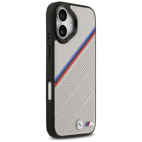 Etui BMW M Tricolor Metal Logo MagSafe do iPhone 17 szary
