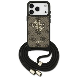 Etui Guess 4G Big Logo Cord Stap Crossbody do iPhone 17 Pro brązowy