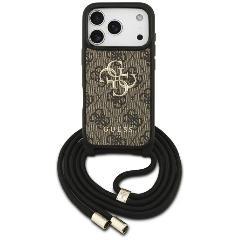 Etui Guess 4G Big Logo Cord Stap Crossbody do iPhone 17 Pro brązowy