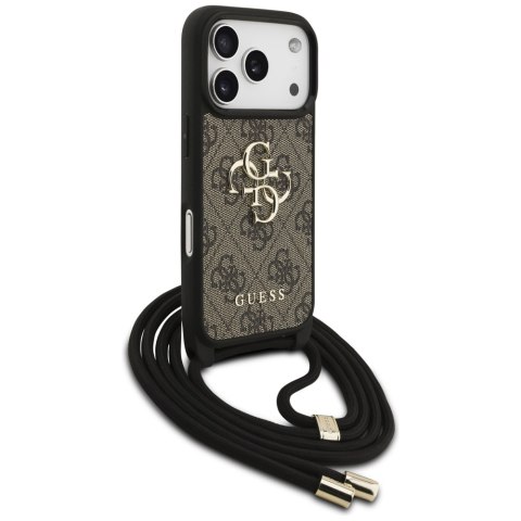 Etui Guess 4G Big Logo Cord Stap Crossbody do iPhone 17 Pro brązowy