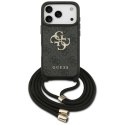 Etui Guess 4G Big Logo Cord Stap Crossbody do iPhone 17 Pro czarny