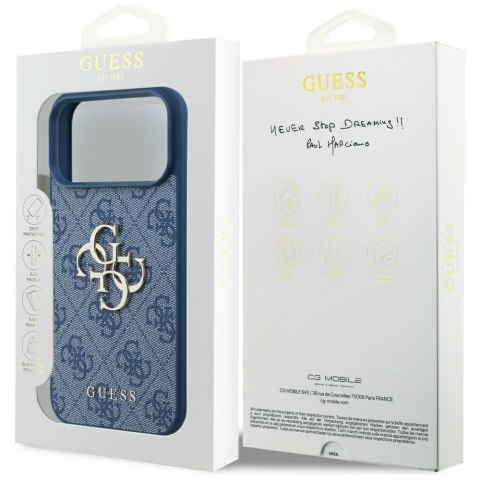 Etui Guess 4G Big Logo do iPhone 17 Pro Max niebieski