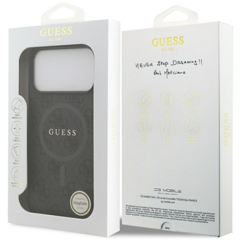Etui Guess 4G Ring Classic Logo MagSafe do iPhone 17 Pro Max czarny