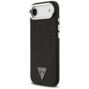 Etui Guess Glitter Triangle Logo MagSafe do iPhone Air czarny