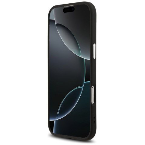 Etui Guess Glitter Triangle Logo MagSafe do iPhone Air czarny