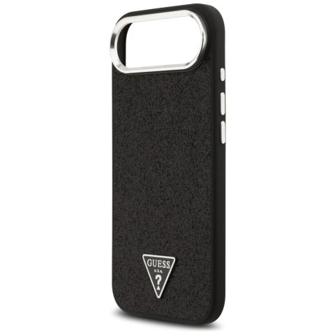 Etui Guess Glitter Triangle Logo MagSafe do iPhone Air czarny