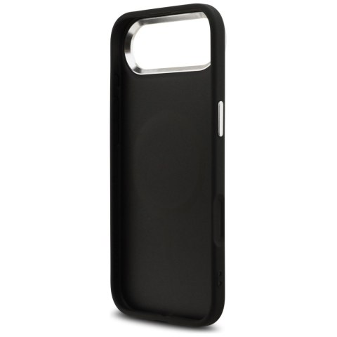 Etui Guess Glitter Triangle Logo MagSafe do iPhone Air czarny