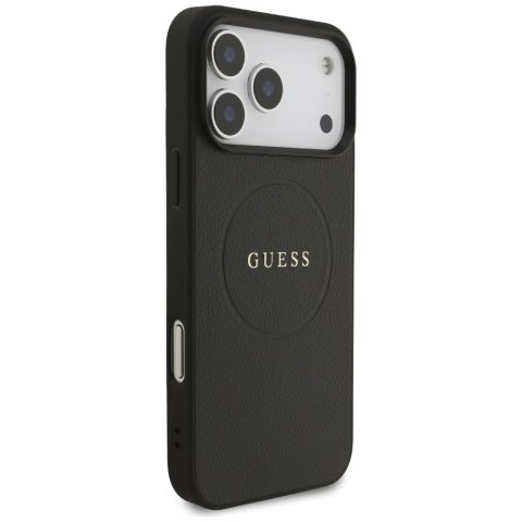 Etui Guess Grained Ring MagSafe do iPhone 17 Pro Max czarny