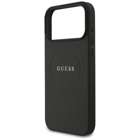 Etui Guess Grained Ring MagSafe do iPhone 17 Pro Max czarny