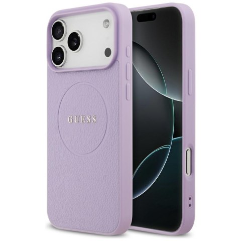 Etui Guess Grained Ring MagSafe do iPhone 17 Pro Max fioletowy