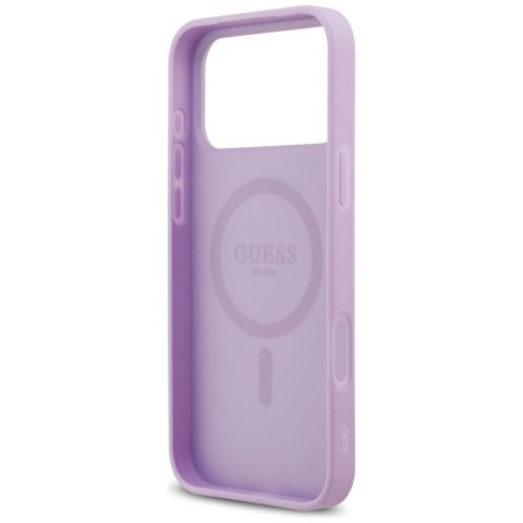 Etui Guess Grained Ring MagSafe do iPhone 17 Pro Max fioletowy