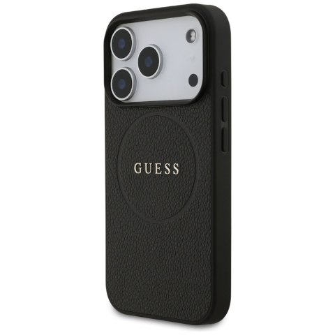 Etui Guess Grained Ring MagSafe do iPhone 17 Pro czarny