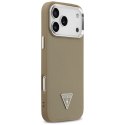 Etui Guess Grained Triangle Logo MagSafe do iPhone 17 Pro Max brązowy