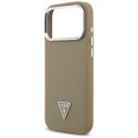 Etui Guess Grained Triangle Logo MagSafe do iPhone 17 Pro brązowy