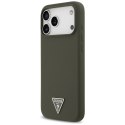 Etui Guess Silicone Triangle Logo MagSafe do iPhone 17 Pro Max khaki