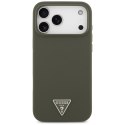 Etui Guess Silicone Triangle Logo MagSafe do iPhone 17 Pro Max khaki
