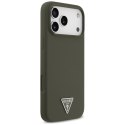Etui Guess Silicone Triangle Logo MagSafe do iPhone 17 Pro Max khaki