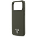 Etui Guess Silicone Triangle Logo MagSafe do iPhone 17 Pro Max khaki