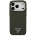 Etui Guess Silicone Triangle Logo MagSafe do iPhone 17 Pro khaki