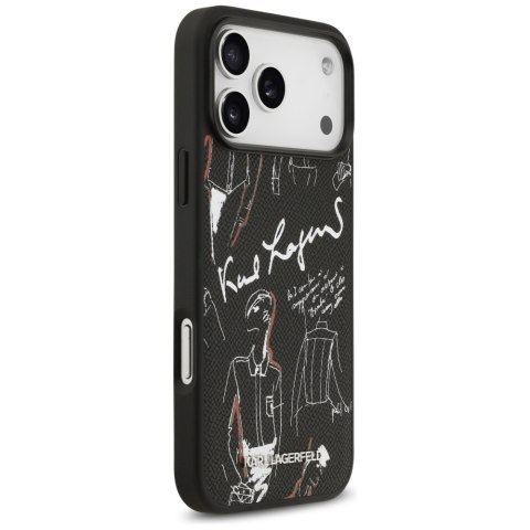 Etui Karl Lagerfeld Grained Pattern & Logo MagSafe do iPhone 17 Pro Max czarny