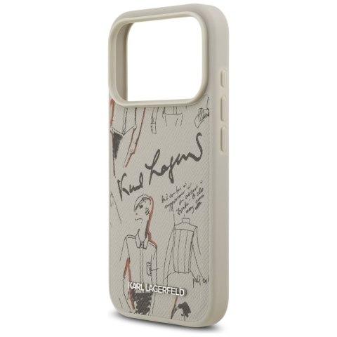 Etui Karl Lagerfeld Grained Pattern & Logo MagSafe do iPhone 17 Pro szary