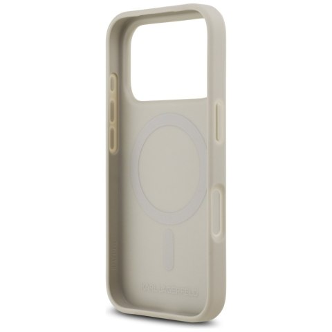 Etui Karl Lagerfeld Grained Pattern & Logo MagSafe do iPhone 17 Pro szary