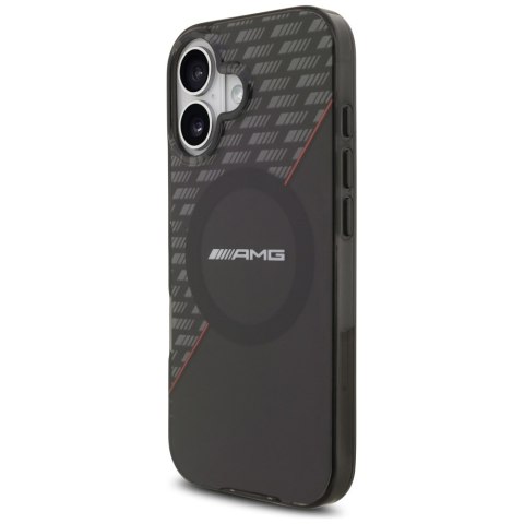 Etui AMG Double Layer Transparent Rhombs MagSafe do iPhone 17 czarny/czerwony