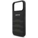 Etui AMG Leather Debossed Lines Logo do iPhone 17 Pro Max czarny