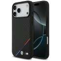 Etui BMW M Carbon Tricolor Line MagSafe do iPhone 17 Pro Max czarny