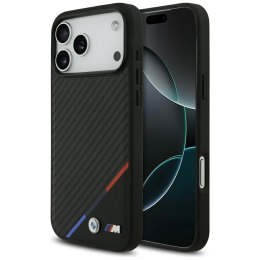 Etui BMW M Carbon Tricolor Line MagSafe do iPhone 17 Pro Max czarny