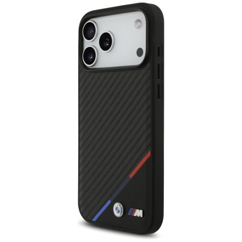 Etui BMW M Carbon Tricolor Line MagSafe do iPhone 17 Pro Max czarny