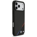 Etui BMW M Carbon Tricolor Line MagSafe do iPhone 17 Pro Max czarny
