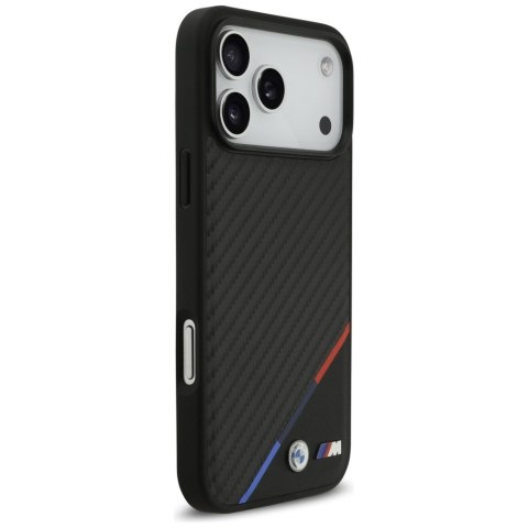 Etui BMW M Carbon Tricolor Line MagSafe do iPhone 17 Pro Max czarny