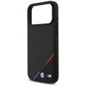 Etui BMW M Carbon Tricolor Line MagSafe do iPhone 17 Pro Max czarny