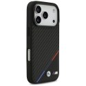Etui BMW M Carbon Tricolor Line MagSafe do iPhone 17 Pro czarny