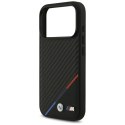Etui BMW M Carbon Tricolor Line MagSafe do iPhone 17 Pro czarny