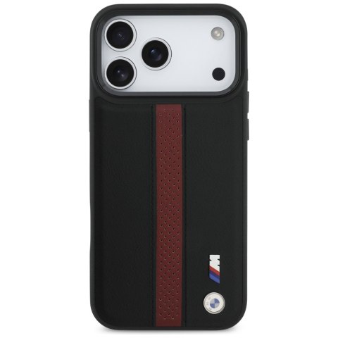 Etui BMW M Perforated Stripe Logo MagSafe do iPhone 17 Pro Max czerwony