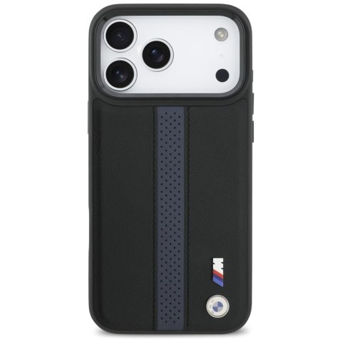 Etui BMW M Perforated Stripe Logo MagSafe do iPhone 17 Pro Max niebieski