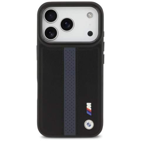 Etui BMW M Perforated Stripe Logo MagSafe do iPhone 17 Pro niebieski